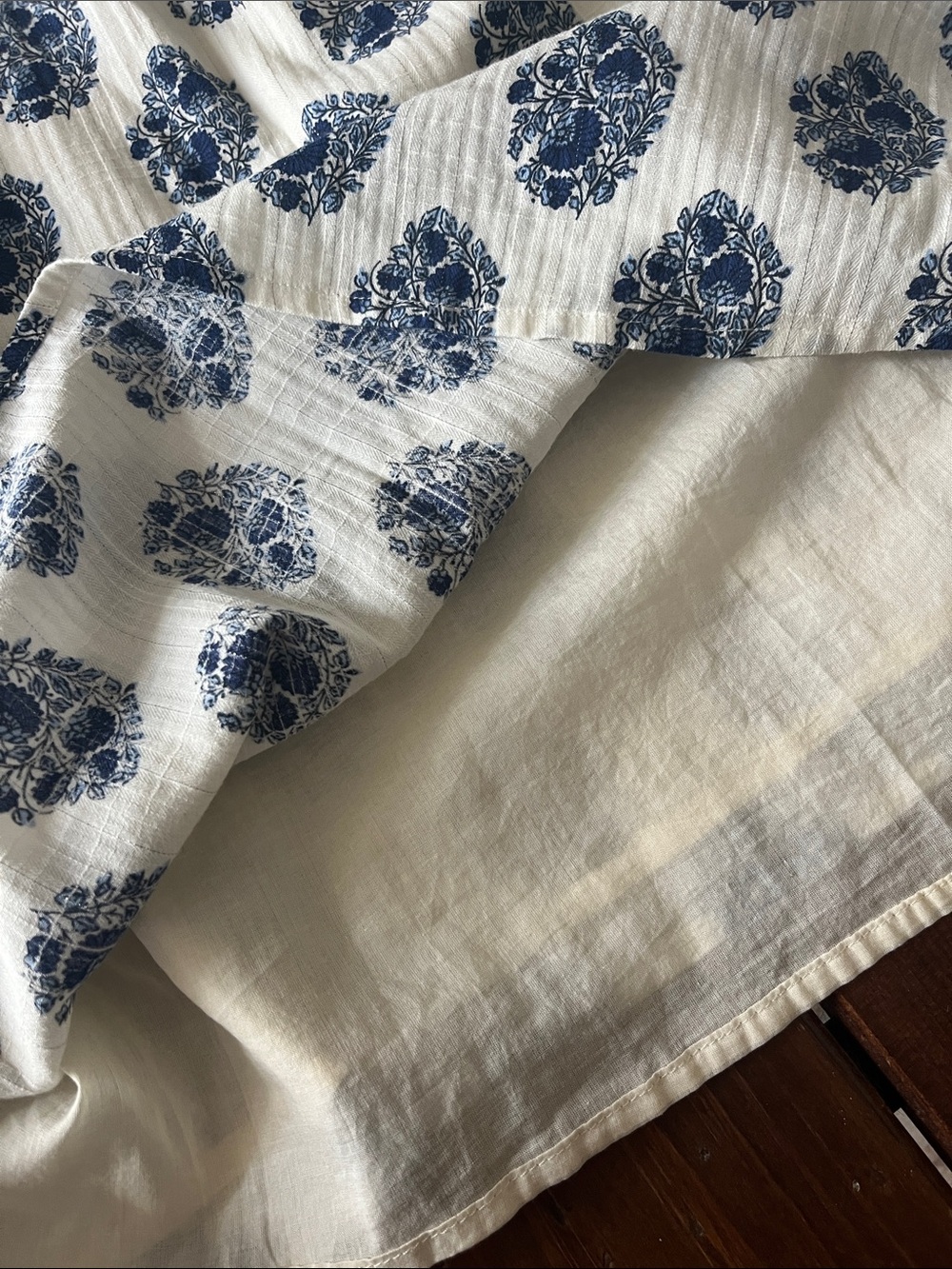 J. Crew White Dress with Navy Blue Floral Medallions - Picture 4 of 4